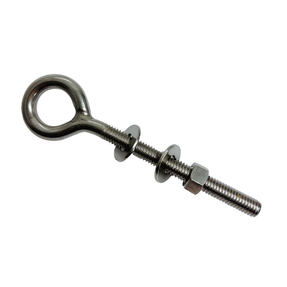 4 Pc Marine Stainless Steel 3/8" x 4" Plain Eye Bolt Screw 1,000 Lbs WLL Lifting