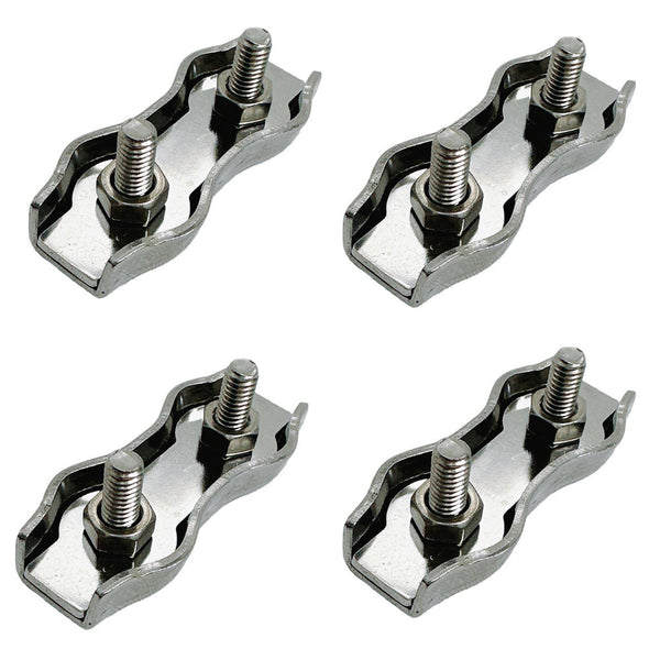 4 Pcs Stainless Steel T304 1/16"-3/32" Duplex Clip Bolt 2 Post Wire Rope Clip