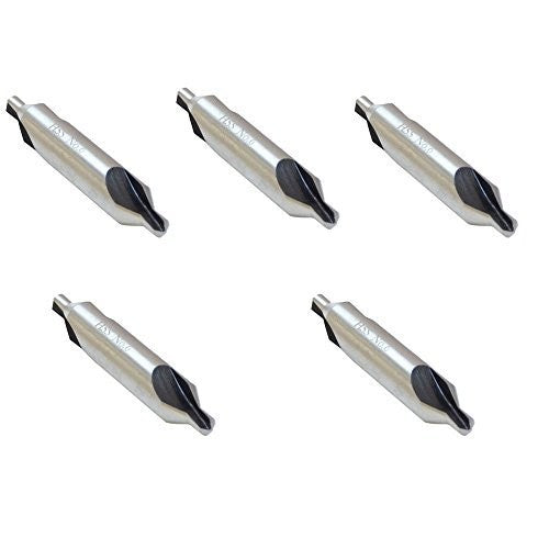 5 Pc Set HSS Center Drill 60 Degree Combined Countersink Bits Drilling(#1 to #6)
